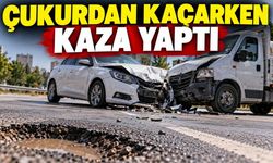 Antalya'da çukurdan kaçan sürücü kamyonetle çarpıştı