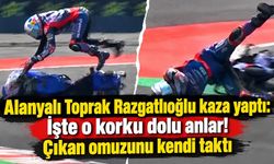 Alanyalı Toprak Razgatlıoğlu kaza yaptı: İşte o korku dolu anlar! Çıkan omuzunu kendi taktı