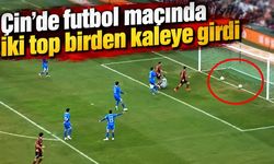 Çin'de futbol maçında iki top birden kaleye girdi