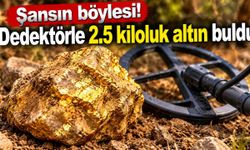 Şansın böylesi! Dedektörle 2.5 kiloluk altın buldu