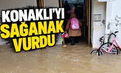 Alanya'da sağanak su baskınlarına neden oldu: Konaklı'da evleri ve pazarı su bastı