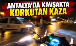 Antalya'da motosiklet kazası kask kamerasında: Sürücü yaralandı