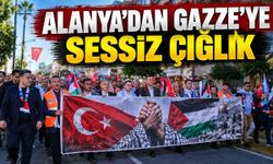 Alanya'da Gazze için binlerce kişi sessiz yürüyüşte buluştu