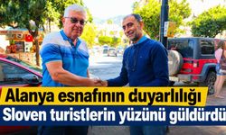 Alanya esnafının duyarlılığı Sloven turistlerin yüzünü güldürdü