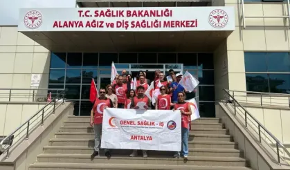 Alanya’da ADSM çalışanları iş bıraktı