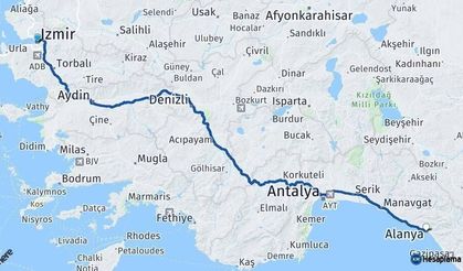 Alanya-İzmir Arası Kaç Km? Alanya İzmir Yol Tarifi ve Seyahat Süresi