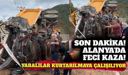 Son Dakika! Alanya'da feci kaza: Yaralılar kurtarılmaya çalışılıyor