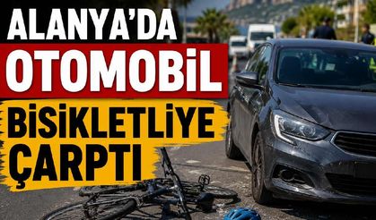 Alanya'da otomobil bisikletliye çarptı