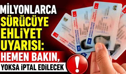 Milyonlarca sürücüye ehliyet uyarısı: Hemen bakın, yoksa iptal edilecek