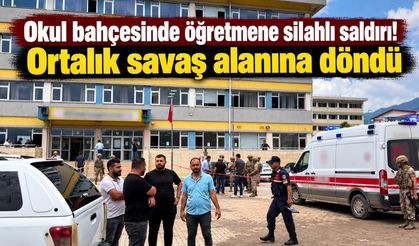 Okul bahçesinde öğretmene silahlı saldırı! Ortalık savaş alanına döndü