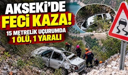 Akseki'de feci kaza! Uçuruma yuvarlanan otomobilde 1 ölü, 1 yaralı