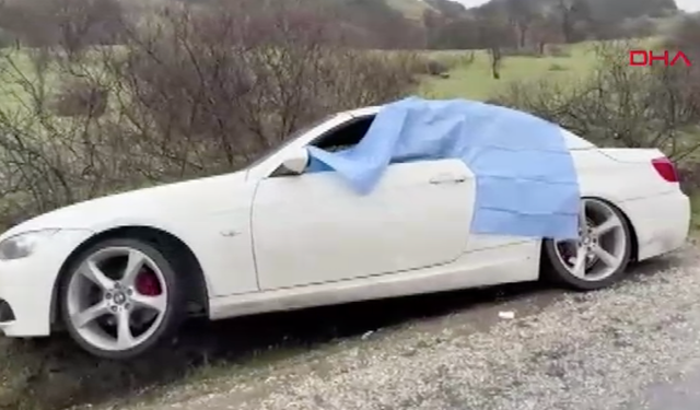 Şarampole düşen otomobilde vurularak ölü halde bulundu