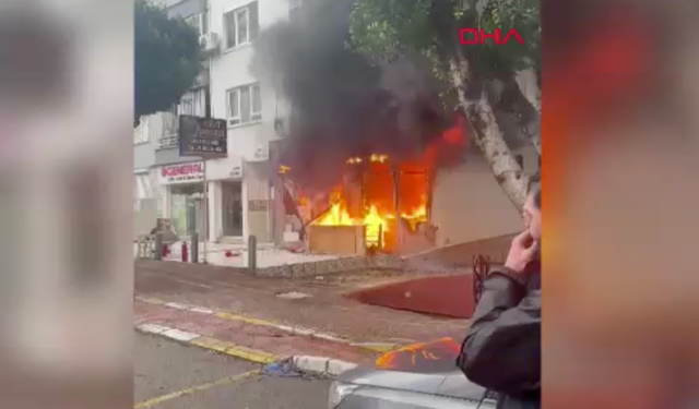 Antalya'da iş yerinde yangın çıktı: Eli ve yüzü yandı