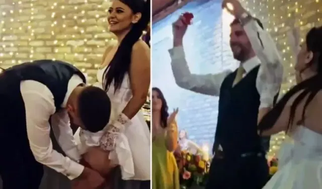 Gelinin iç çamaşırını çıkaran damat bekar arkadaşlarına attı!