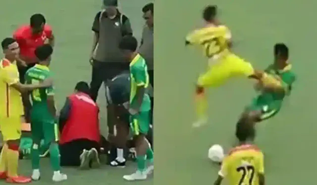 Rakibine uçan tekme atan futbolcuya görülmemiş ceza