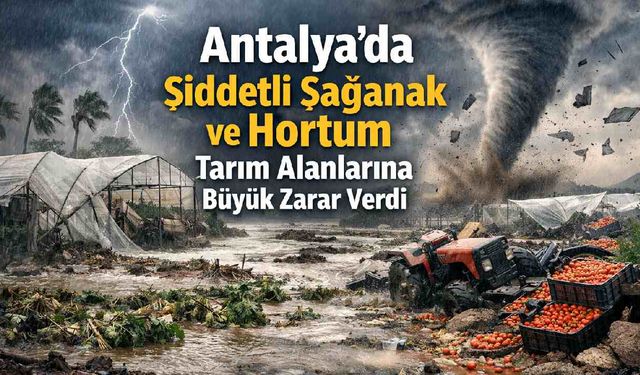 Antalya'da şiddetli sağanak ve hortum tarım alanlarına büyük zarar verdi