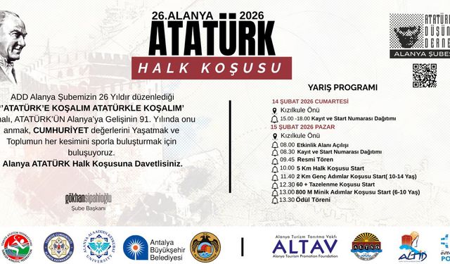 Alanya 26 kez Atatürk için koşacak