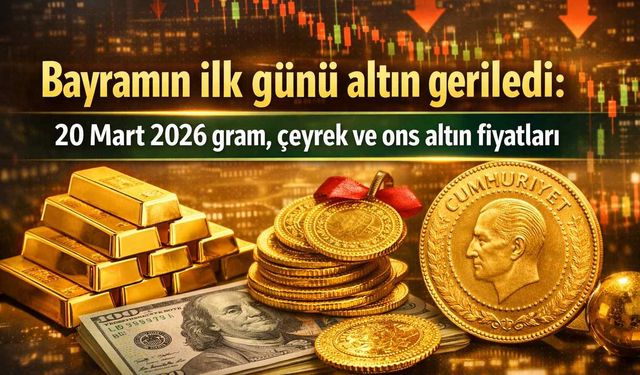 Bayramın ilk günü altın geriledi: 20 Mart 2026 gram, çeyrek ve ons altın fiyatları