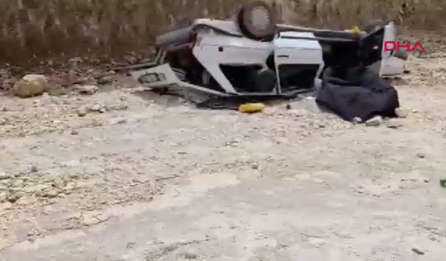 8 metre yükseklikten uçan otomobilde can verdi