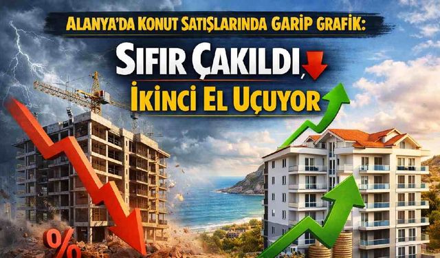 Alanya'da konut satışlarında garip grafik: Sıfır çakıldı, ikinci el uçuyor