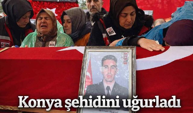 Konya şehidini uğurladı
