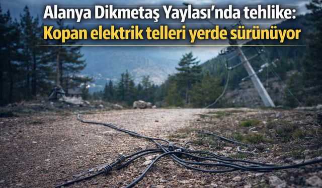 Alanya Dikmetaş Yaylası’nda tehlike: Kopan elektrik telleri yerde sürünüyor