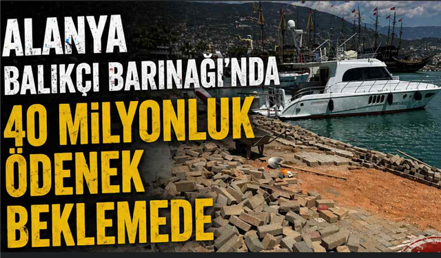 Alanya Balıkçı Barınağı’nda 40 milyonluk ödenek beklemede