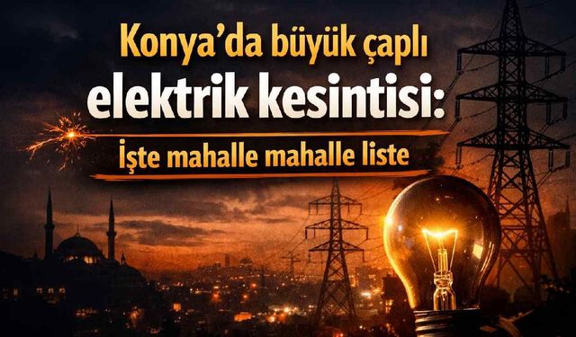 Konya'da büyük çaplı elektrik kesintisi: İşte mahalle mahalle liste - Konya Haber