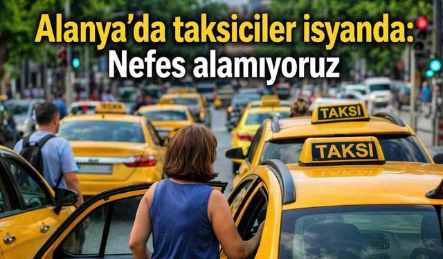 Alanya'da taksiciler isyanda: Nefes alamıyoruz