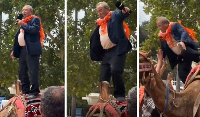 Kepez'deki festivalde eski başkan deveden düştü