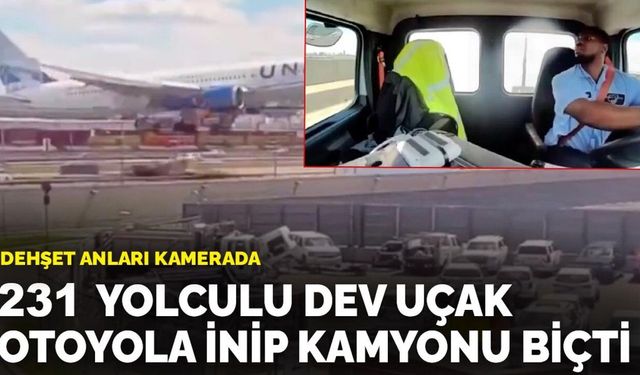 ABD'de 231 yolculu uçak otoyola inip kamyona çarptı