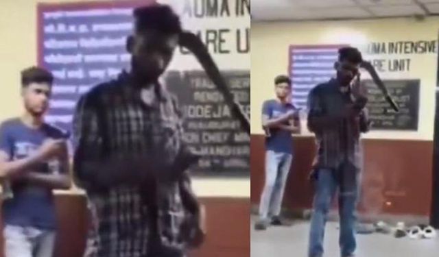 Başına pala saplanan genç acilde telefonuyla ilgilendi
