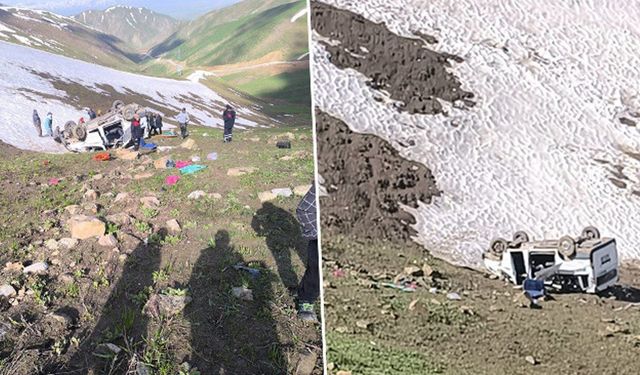 İşçi minibüsü uçuruma devrildi: 1 ölü, 7 yaralı