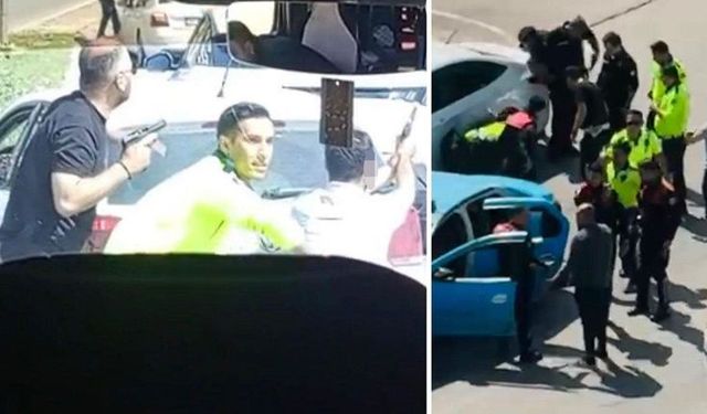 Taksiciyi rehin alıp polisle çatıştılar