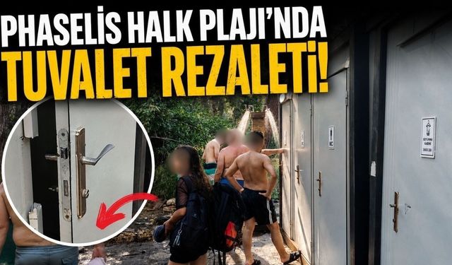 Kemer Phaselis Halk Plajı'nda kırık tuvalet kapısı tepkisi