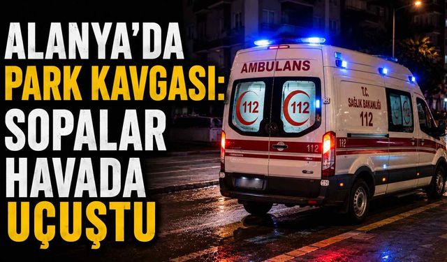 Alanya'da park kavgası: Sopalar havada uçuştu