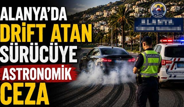Alanya'da drift atan sürücüye astronomik ceza