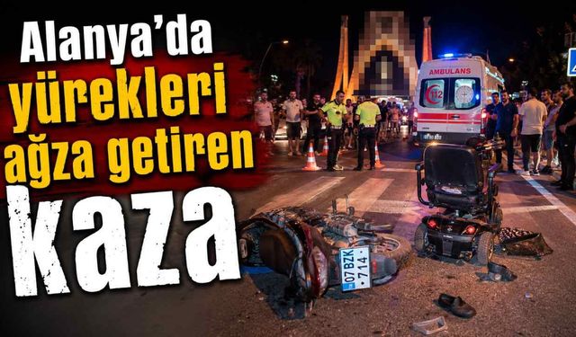 Alanya'da yürekleri ağza getiren kaza