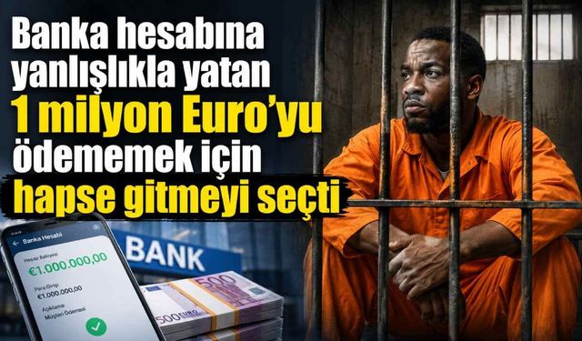 Banka hesabına yanlışlıkla yatan 1 milyon Euro'yu ödememek için hapse gitmeyi seçti