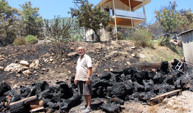 Emekli itfaiyeci alevlere tek başına direndi, evini kurtardı