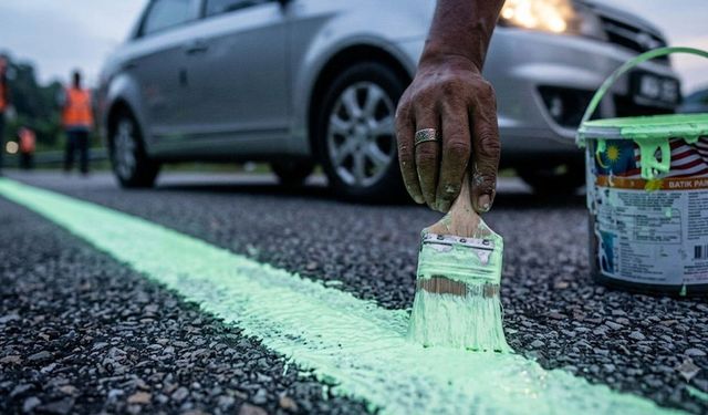 Karanlıkta parlayan yol projesi yüksek maliyete takıldı