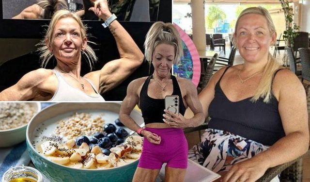 31 kilo veren 47 yaşındaki anne vücut geliştirmede ikinci