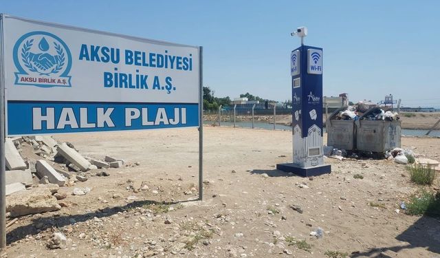 Aksu'daki halk plajında temizlik ve bakım sorunu