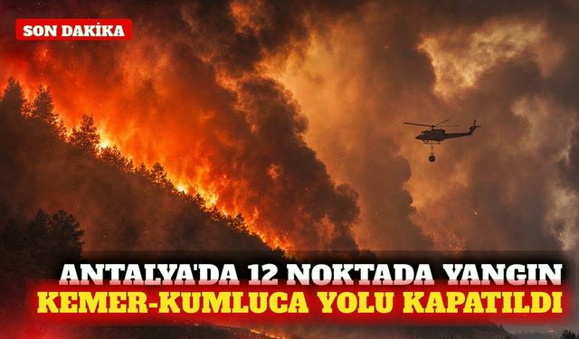 Antalya'da 12 orman yangını: Kemer-Kumluca yolu kapatıldı