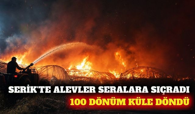 Serik'te otluk yangını: 100 dönüm arazi ve seralar yandı