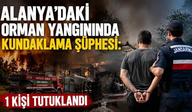 Alanya'daki orman yangınında kundaklama şüphesi: 1 kişi tutuklandı
