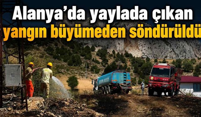 Alanya'da yaylada çıkan yangın büyümeden söndürüldü