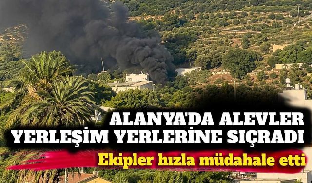 Alanya'da alevler yerleşim alanına yaklaştı! Ekipler hızla müdahale etti