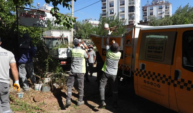 Kepez’de bir evden 5 kamyon çöp çıkarıldı