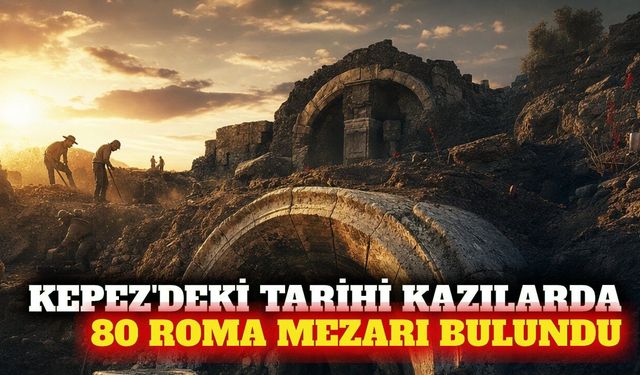 Kepez'de 80'den fazla Roma dönemi mezarı gün yüzüne çıktı